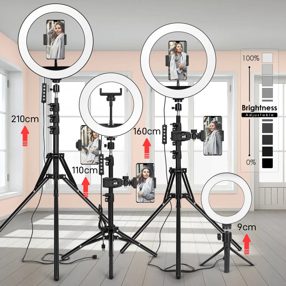 Selfie ring light lighting modes