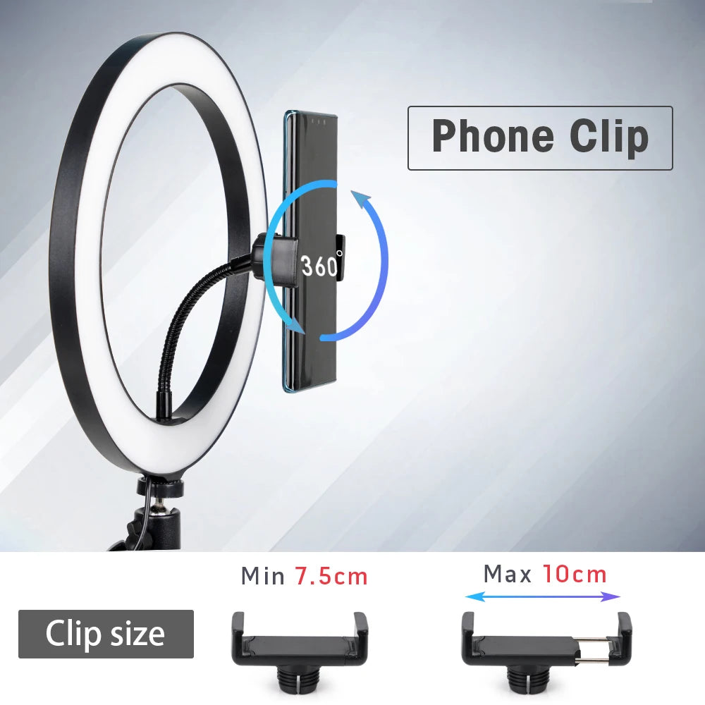 Selfie ring light with tripod