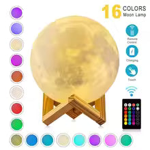 3D Moon Lamp — Touch Dimming